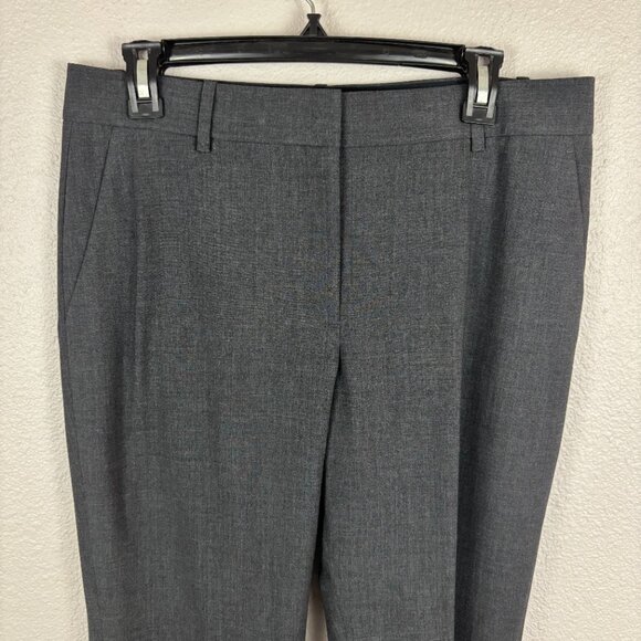 Theory Womens Heather Gray Stretch Mid Rise Straight Ankle Dress Pants Size 8 - Picture 2 of 10